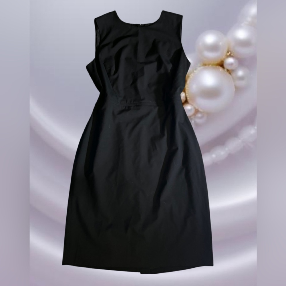 Ann Taylor Factory Black Sleeveless Midi Sheath Dress
